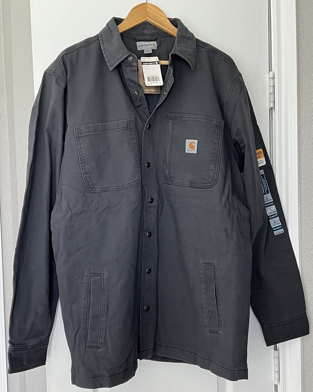 Carhartt Rugged Flex Canvas Fleece-Lined Work Shirt Jacket Size LT LARGE TALL